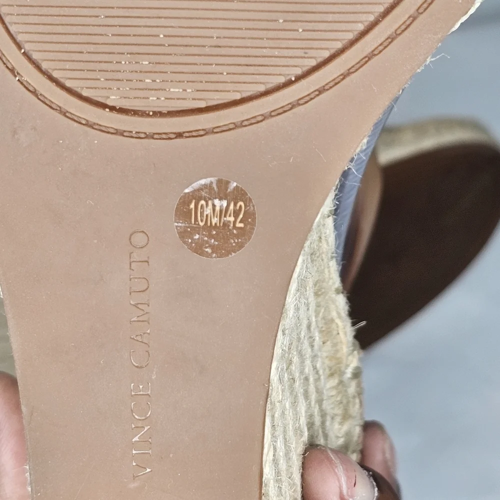 Vince Camuto Leera Espadrille Wedge Sandal Tan 10M